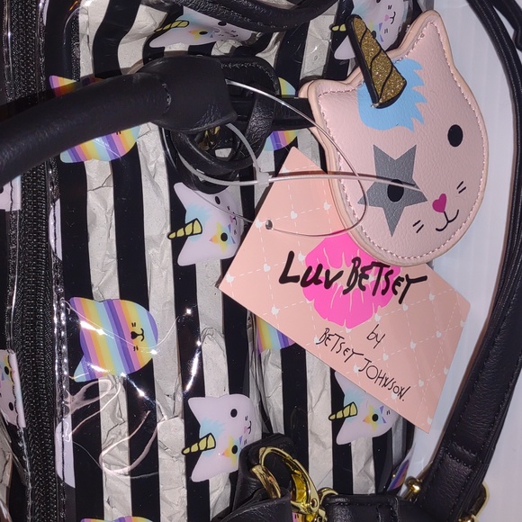 ๐ปBETSEY JOHNSON Unicorn Cats in Clear/Stripes - Picture 6 of 7